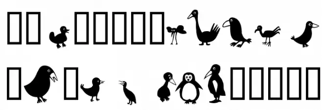 Birds Schriftart Kleinbuchstaben