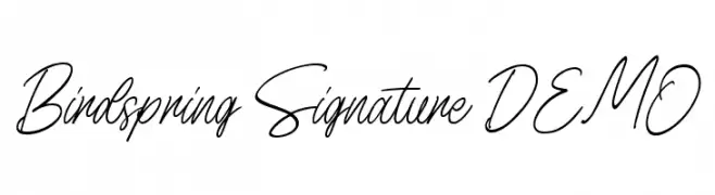 Birdspring Signature DEMO फ़ॉन्ट