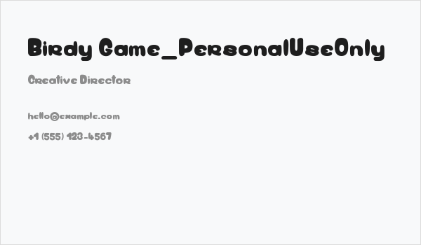 Birdy Game_PersonalUseOnly Business Card