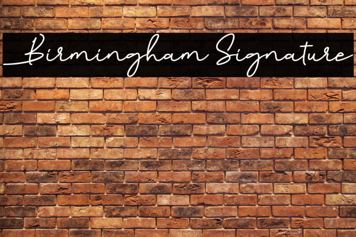 Birmingham Signature Font examples