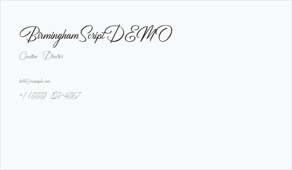BirminghamScriptDEMO Business Card