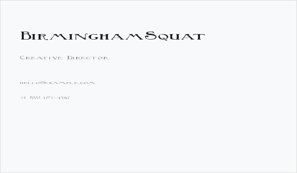 BirminghamSquat Business Card