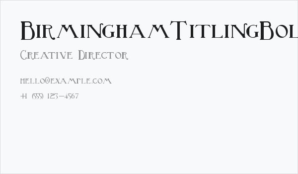 BirminghamTitlingBold Business Card