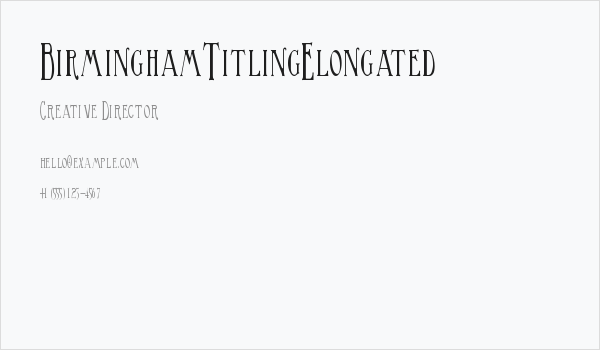 BirminghamTitlingElongated Business Card