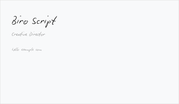 Biro Script Business Card