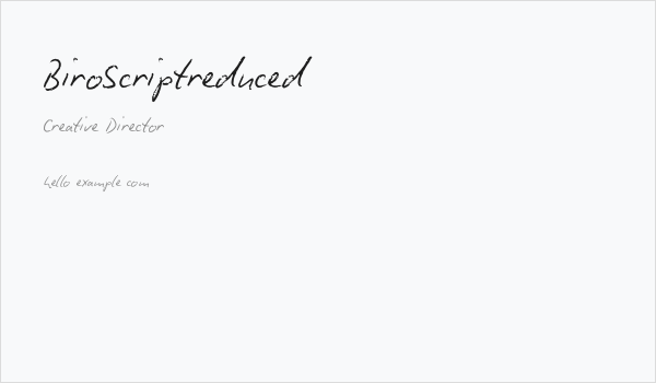 BiroScriptreduced Business Card