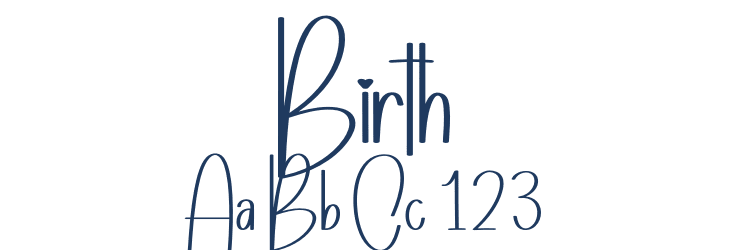 Birth Font Preview