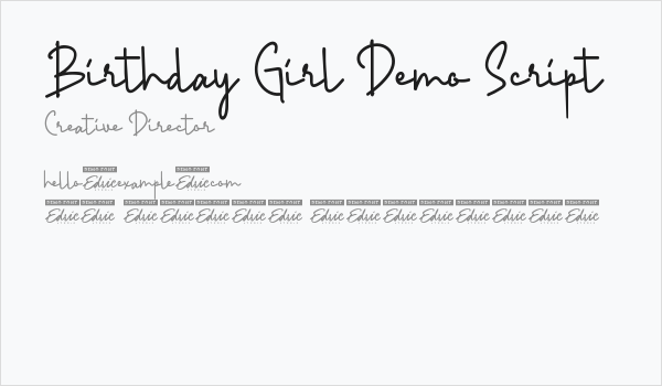 Birthday Girl Demo Script Business Card