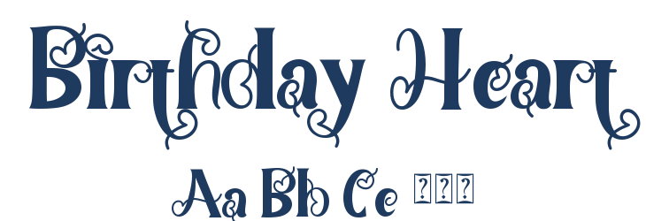 Birthday Heart Font Preview