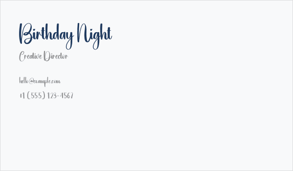 Birthday Night Business Card