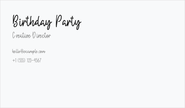 Birthday Party Business Card