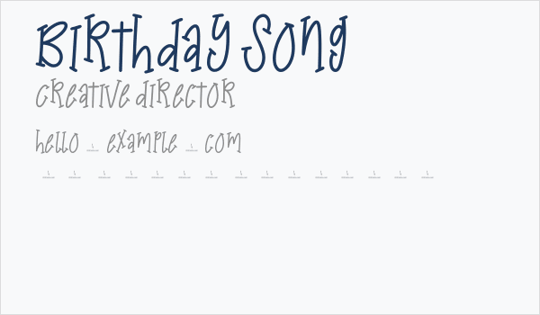 Birthday Song Business Card