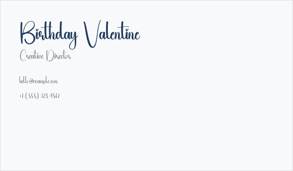Birthday Valentine Business Card