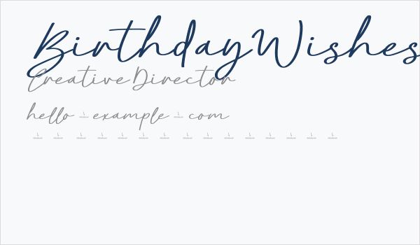 Birthday Wishes Business Card