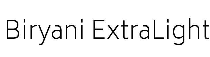 Biryani ExtraLight Font
