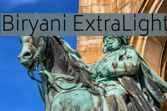 Biryani ExtraLight Font examples