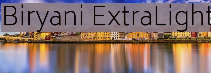 Biryani ExtraLight Font examples