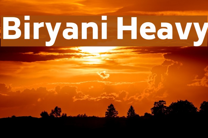 Biryani Heavy Font examples