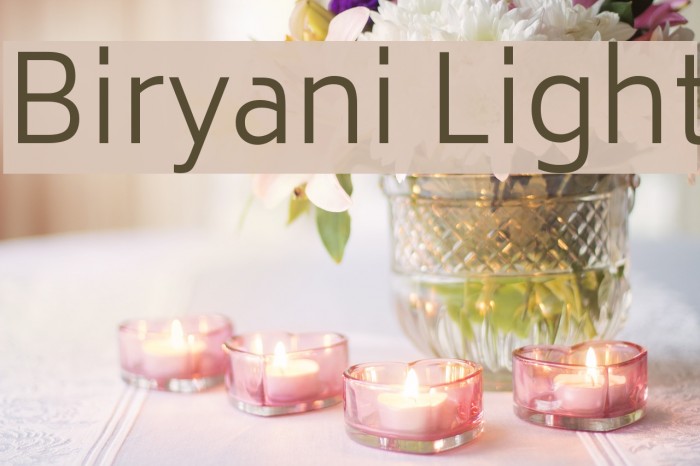Biryani Light Font examples