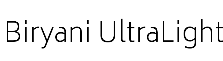 Biryani UltraLight Font