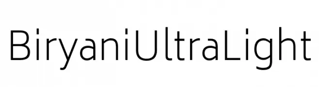 Biryani UltraLight  font caratteri gratis