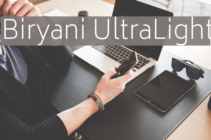 Biryani UltraLight Font examples