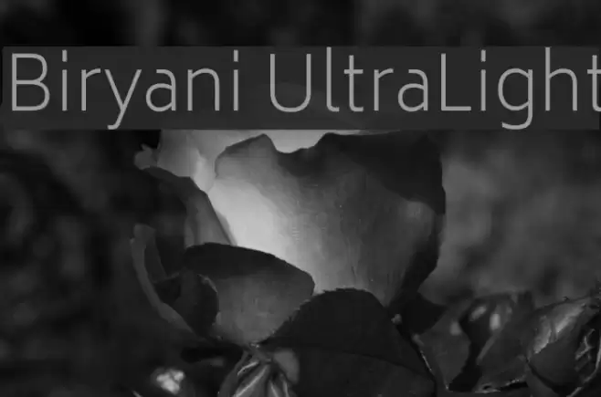Biryani UltraLight Font examples