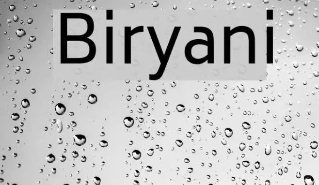 Biryani Font examples