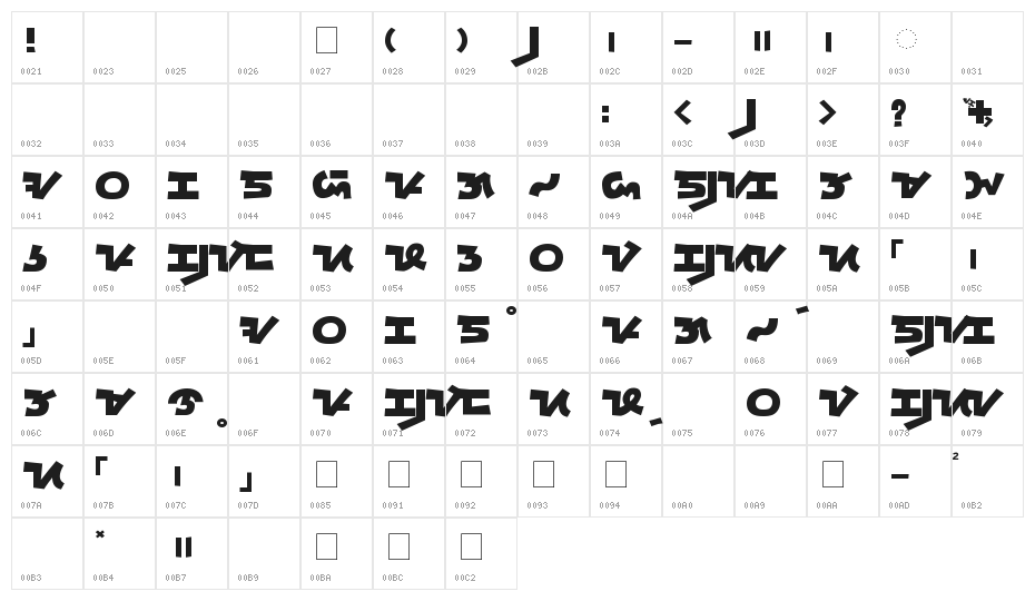 Bisaya Modern Font Aku Black Character Map
