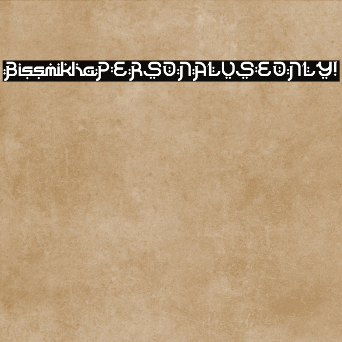 Bissmikha PERSONAL USE ONLY! Example 2