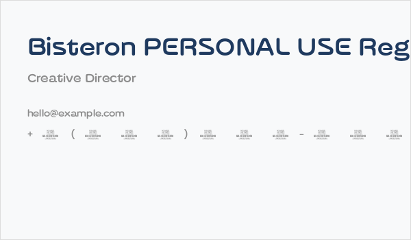Bisteron PERSONAL USE Regular Business Card