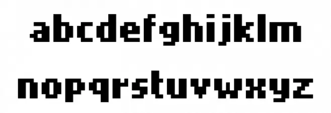 Bit Cell Schriftart Kleinbuchstaben