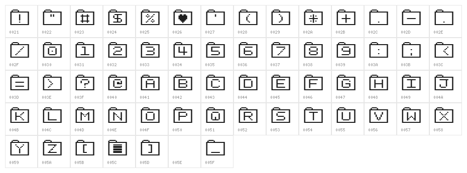 Bit Folder15 [sRB] Character Map