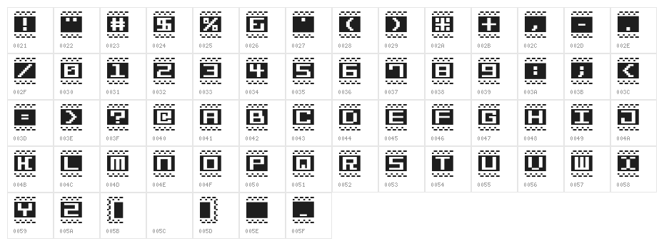 Bit Lines15 [sRB] Character Map