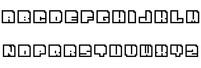 Bit Outline Regular Font LOWERCASE
