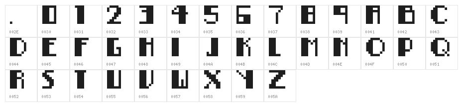 BitNoire Regular Character Map