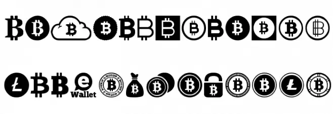 Bitcoin خط أحرف كبيرة