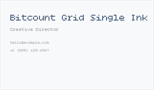 Bitcount Grid Single Ink Regular Business Card