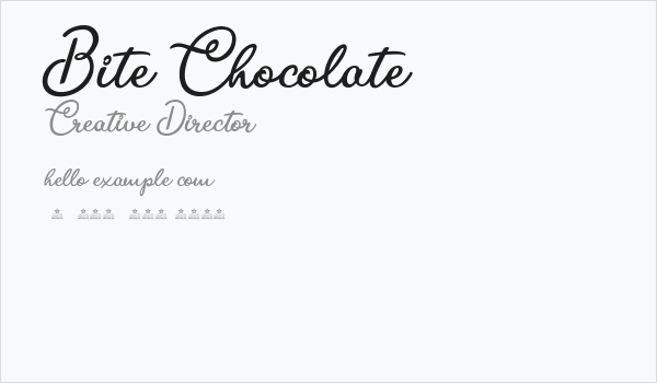 Bite Chocolate Business Card