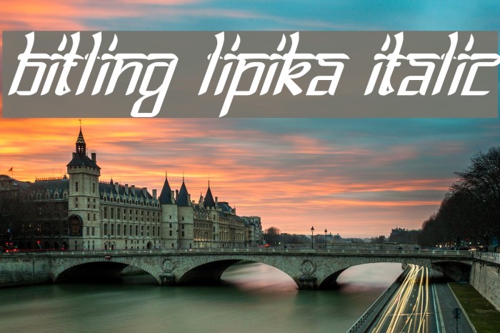 Bitling lipika Italic Font examples