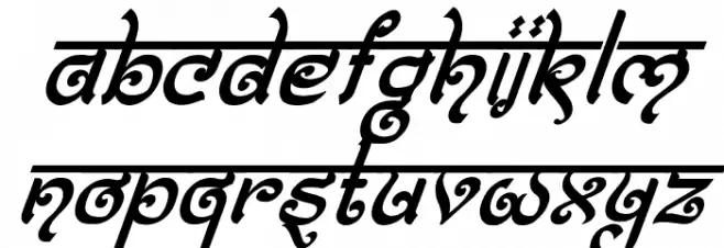 Bitling moksh Italic Schriftart Kleinbuchstaben