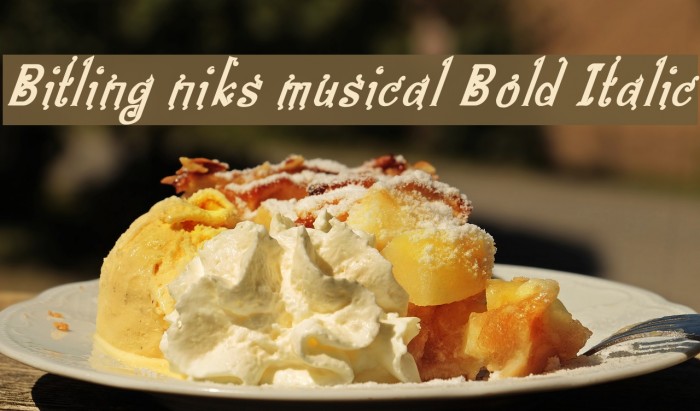 Bitling niks musical Bold Italic Font examples