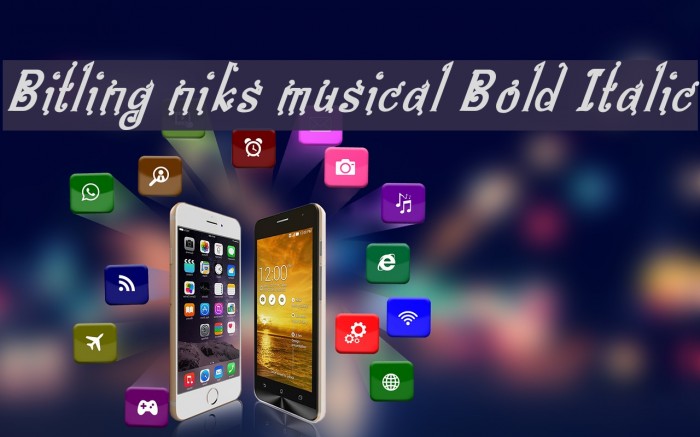 Bitling niks musical Bold Italic Font examples