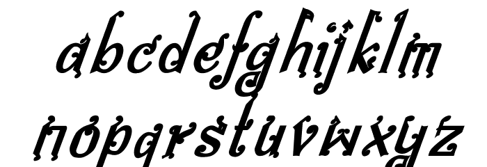Bitling niks musical Bold Italic Font LOWERCASE