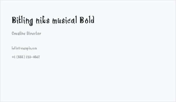 Bitling niks musical Bold Business Card