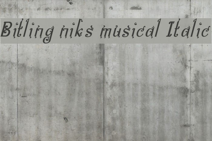 Bitling niks musical Italic Example 2
