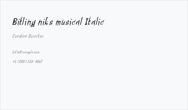 Bitling niks musical Italic Business Card