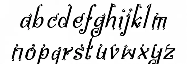 Bitling niks musical Italic फ़ॉन्ट लोअरकेस