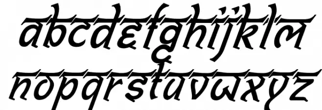 Bitling shivom Italic फ़ॉन्ट लोअरकेस