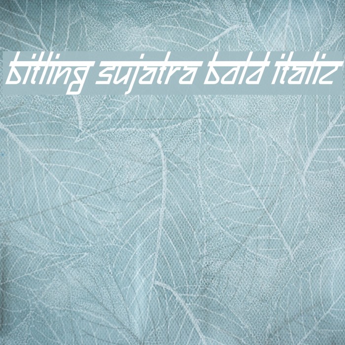 Bitling sujatra Bold Italic Font examples